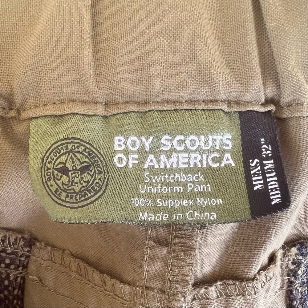 Boy Scouts Pants Med 34x33-measured Green Cargo Convertible Uniform Pant Utility - Picture 11 of 13
